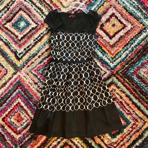 Black and white dress.